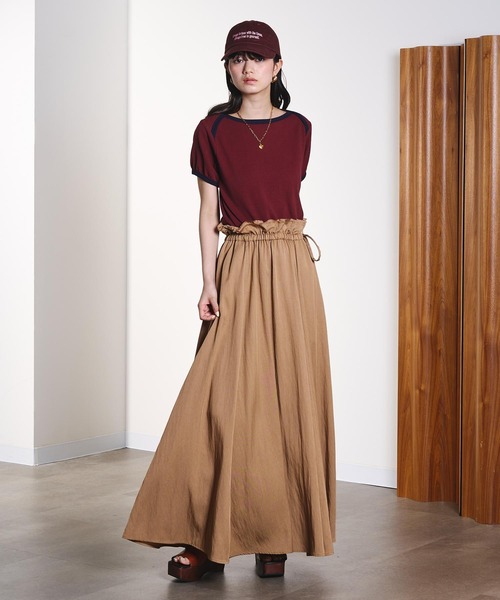 ROSE BUD(ローズバッド)の「(CREOLME)GATHER AND FLARE SKIRT(スカート・レディース・ベージュ/ネイビー・S/M)」の17枚目の写真