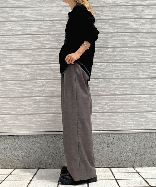 Q（キュー）の「ウエストリブチェックパンツ（その他パンツ・レディース・ブラック系/ブラウン系・MEDIUM）」の19枚目の写真