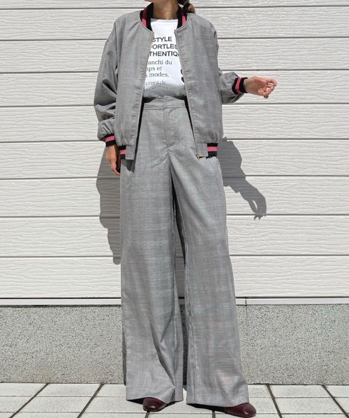 Q（キュー）の「ウエストリブチェックパンツ（その他パンツ・レディース・ブラック系/ブラウン系・MEDIUM）」の21枚目の写真