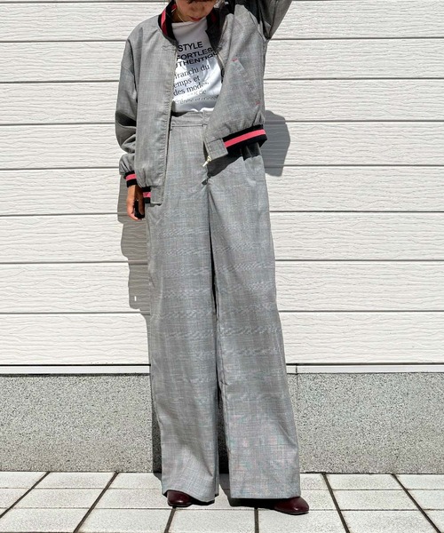 Q（キュー）の「ウエストリブチェックパンツ（その他パンツ・レディース・ブラック系/ブラウン系・MEDIUM）」の22枚目の写真