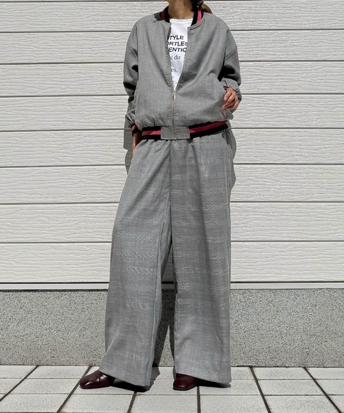 Q（キュー）の「ウエストリブチェックパンツ（その他パンツ・レディース・ブラック系/ブラウン系・MEDIUM）」の12枚目の写真