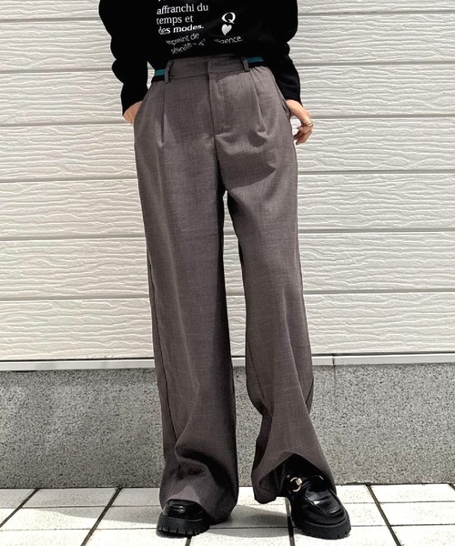 Q（キュー）の「ウエストリブチェックパンツ（その他パンツ・レディース・ブラック系/ブラウン系・MEDIUM）」の10枚目の写真