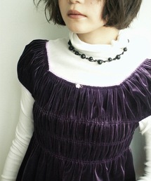 pleatsed print sheer tops / プリーツプリントトップス（Tシャツ