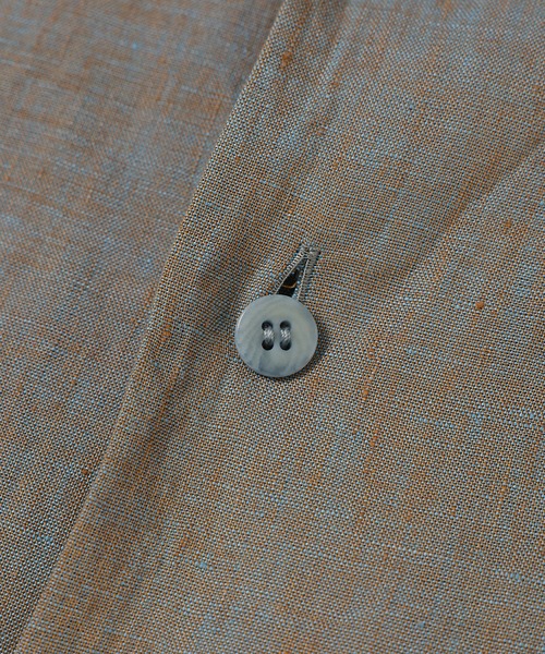 WhoWhat(フーワット)の「HEMP CHAMBRY OPEN COLLAR SHIRT(シャツ/ブラウス・メンズ・グリーン系その他/グレー系その他・S/M)」の5枚目の写真