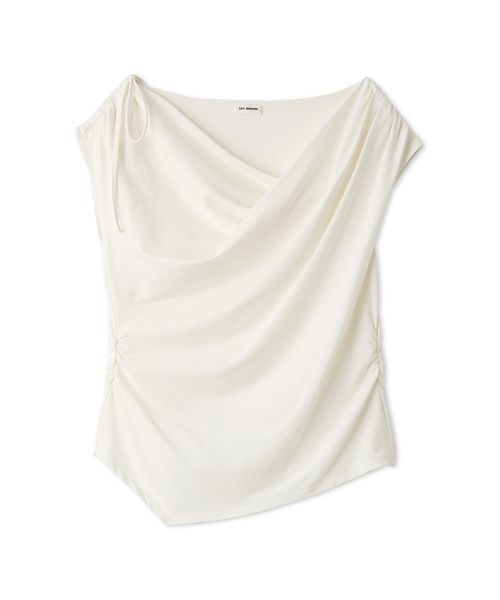 LILY BROWN(リリーブラウン)の「【UVカット】3wayドレープトップス(Tシャツ/カットソー・レディース・イエロー/ブラック/ホワイト・F)」の1枚目の写真