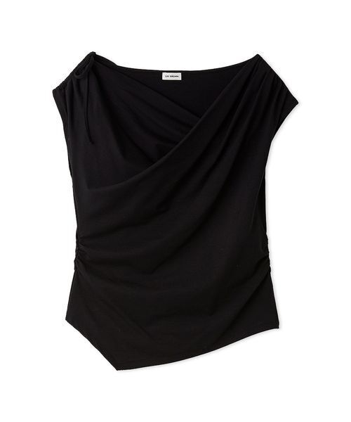 LILY BROWN(リリーブラウン)の「【UVカット】3wayドレープトップス(Tシャツ/カットソー・レディース・イエロー/ブラック/ホワイト・F)」の2枚目の写真