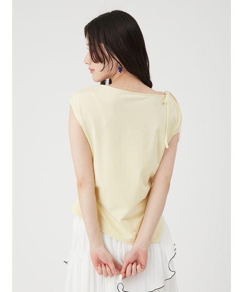 LILY BROWN(リリーブラウン)の「【UVカット】3wayドレープトップス(Tシャツ/カットソー・レディース・イエロー/ブラック/ホワイト・F)」の5枚目の写真