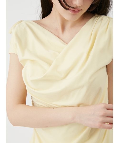 LILY BROWN(リリーブラウン)の「【UVカット】3wayドレープトップス(Tシャツ/カットソー・レディース・イエロー/ブラック/ホワイト・F)」の7枚目の写真