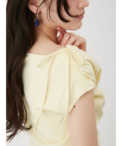LILY BROWN(リリーブラウン)の「【UVカット】3wayドレープトップス(Tシャツ/カットソー・レディース・イエロー/ブラック/ホワイト・F)」の11枚目の写真