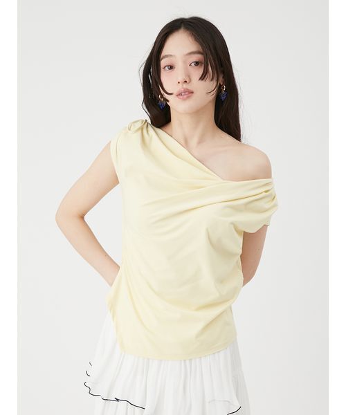 LILY BROWN(リリーブラウン)の「【UVカット】3wayドレープトップス(Tシャツ/カットソー・レディース・イエロー/ブラック/ホワイト・F)」の15枚目の写真