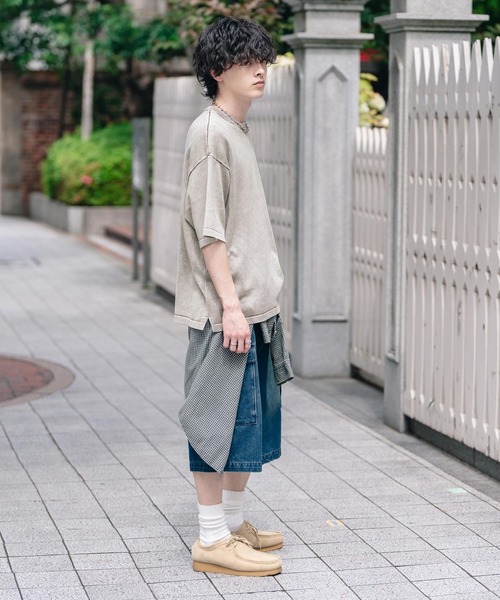 Rocky Monroe(ロッキーモンロー)の「オーバーサイズ ヴィンテージ加工クルーネック半袖サマーニットTシャツ(ニット/セーター・メンズ・チャコール/ベージュ/ワイン/ブラック・M/XL/L)」の20枚目の写真