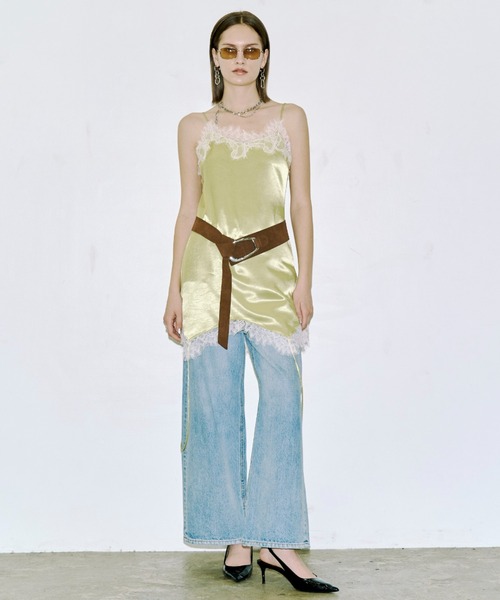 JOSE MOON（ジョゼムーン）の「UP SIDE DOWN LACE CAMISOLE/アップサイドダウンレースキャミソール（キャミソール・レディース・ブラック/ホワイト/イエロー系その他/サックスブルー・FREE）」の7枚目の写真