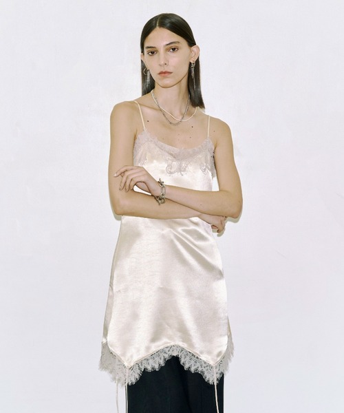 JOSE MOON（ジョゼムーン）の「UP SIDE DOWN LACE CAMISOLE/アップサイドダウンレースキャミソール（キャミソール・レディース・ブラック/ホワイト/イエロー系その他/サックスブルー・FREE）」の18枚目の写真
