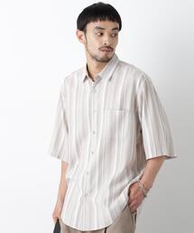 マルチストライプシャツ　半袖