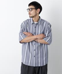 マルチストライプシャツ 半袖