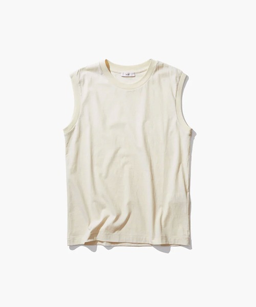 ATON(エイトン)の「【ATON/エイトン】FRESCA NUBUCK REGULAR FIT TANKTOP/ヌバックレギュラーフィットタンクトップ(Tシャツ/カットソー・レディース・ベージュ/チャコールグレー/オフホワイト・2/1)」の11枚目の写真