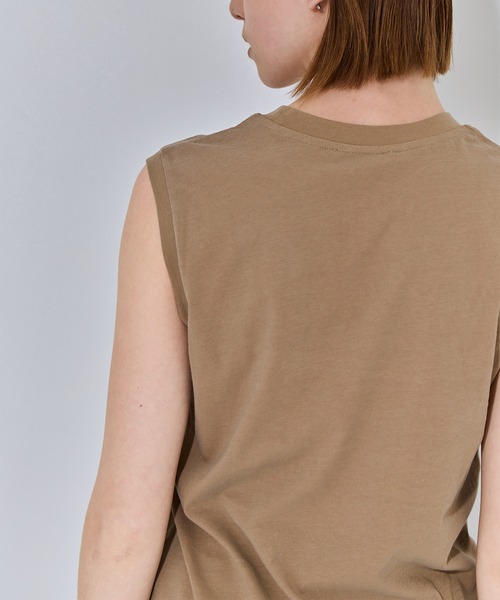ATON(エイトン)の「【ATON/エイトン】FRESCA NUBUCK REGULAR FIT TANKTOP/ヌバックレギュラーフィットタンクトップ(Tシャツ/カットソー・レディース・ベージュ/チャコールグレー/オフホワイト・2/1)」の12枚目の写真