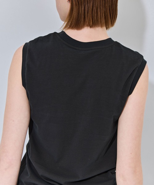 ATON(エイトン)の「【ATON/エイトン】FRESCA NUBUCK REGULAR FIT TANKTOP/ヌバックレギュラーフィットタンクトップ(Tシャツ/カットソー・レディース・ベージュ/チャコールグレー/オフホワイト・2/1)」の14枚目の写真