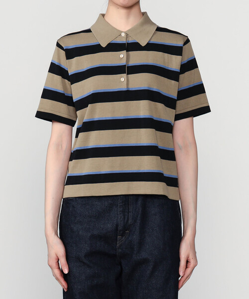 RYE TENDER（ライテンダー）の「RYE TENDER | コットン 半袖ポロシャツ WOMEN（ポロシャツ・レディース・ブルー系その他5/ブルー系その他/カーキ系1・0）」の7枚目の写真