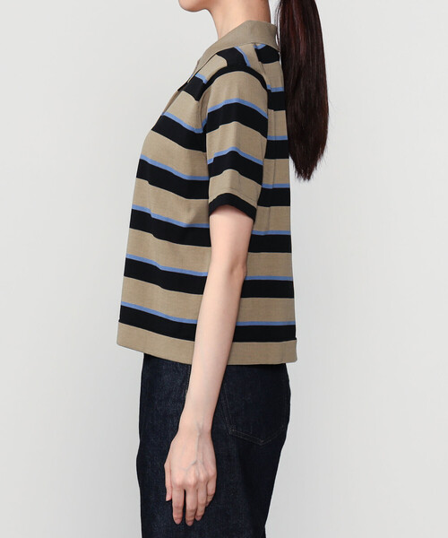 RYE TENDER（ライテンダー）の「RYE TENDER | コットン 半袖ポロシャツ WOMEN（ポロシャツ・レディース・ブルー系その他5/ブルー系その他/カーキ系1・0）」の6枚目の写真
