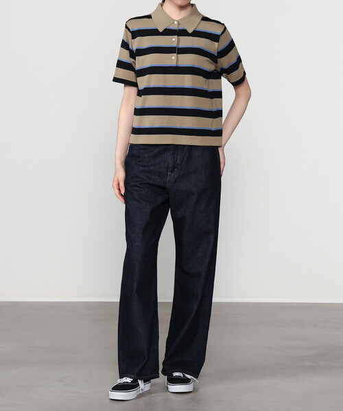 RYE TENDER（ライテンダー）の「RYE TENDER | コットン 半袖ポロシャツ WOMEN（ポロシャツ・レディース・ブルー系その他5/ブルー系その他/カーキ系1・0）」の4枚目の写真
