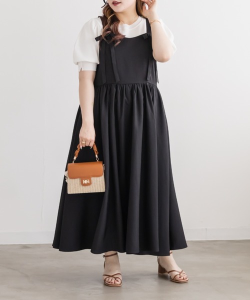 CLETTE（クレット）の「CLETTEオリジナルリボンポイントワンピース（ワンピース・レディース・テラコッタ/ブラック/チャコールグレー・4L/3L/LL）」の7枚目の写真