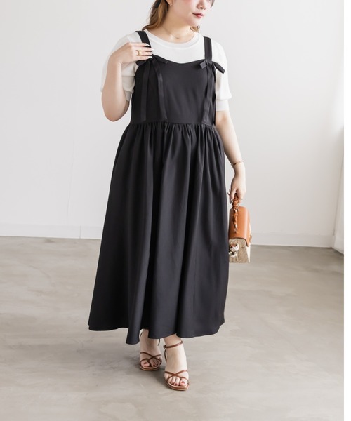 CLETTE（クレット）の「CLETTEオリジナルリボンポイントワンピース（ワンピース・レディース・テラコッタ/ブラック/チャコールグレー・4L/3L/LL）」の8枚目の写真