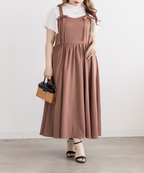 CLETTE（クレット）の「CLETTEオリジナルリボンポイントワンピース（ワンピース・レディース・テラコッタ/ブラック/チャコールグレー・4L/3L/LL）」の12枚目の写真