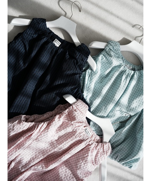 Katrin TOKYO(カトリーントーキョー)の「drawstring check tops(キャミソール・レディース・ブルー/ネイビー/ピンク・XS/FREE)」の7枚目の写真
