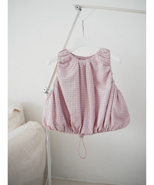 Katrin TOKYO(カトリーントーキョー)の「drawstring check tops(キャミソール・レディース・ブルー/ネイビー/ピンク・XS/FREE)」の9枚目の写真