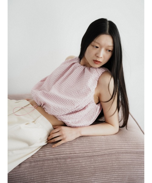 Katrin TOKYO(カトリーントーキョー)の「drawstring check tops(キャミソール・レディース・ブルー/ネイビー/ピンク・XS/FREE)」の14枚目の写真
