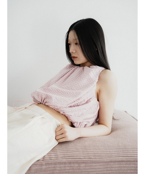 Katrin TOKYO(カトリーントーキョー)の「drawstring check tops(キャミソール・レディース・ブルー/ネイビー/ピンク・XS/FREE)」の18枚目の写真