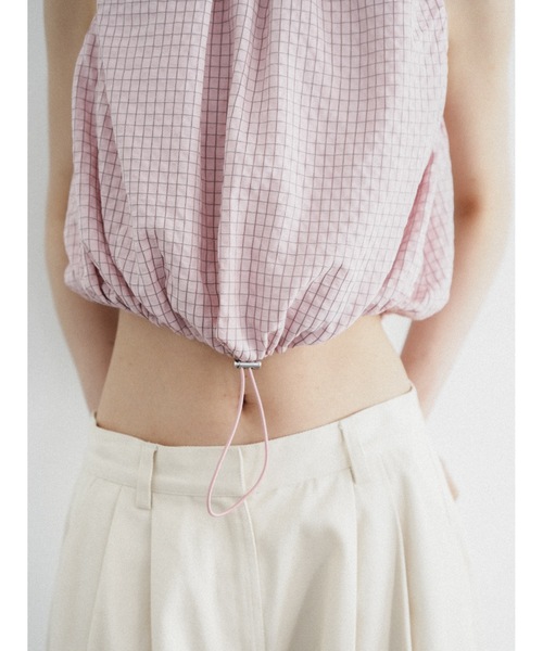 Katrin TOKYO(カトリーントーキョー)の「drawstring check tops(キャミソール・レディース・ブルー/ネイビー/ピンク・XS/FREE)」の21枚目の写真