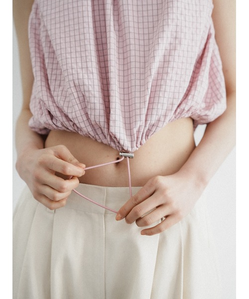 Katrin TOKYO(カトリーントーキョー)の「drawstring check tops(キャミソール・レディース・ブルー/ネイビー/ピンク・XS/FREE)」の22枚目の写真