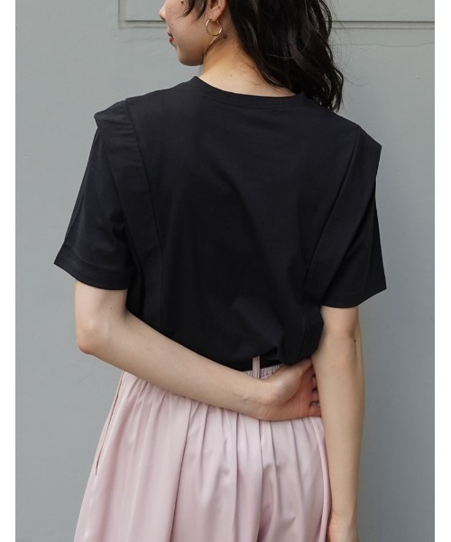 Re:EDIT（リエディ）の「[UVカット][接触冷感][シワになりにくい]ショルダータック半袖Ｔシャツ（Tシャツ/カットソー・レディース・ブラック/ホワイト/チャコールグレー・LARGE/MEDIUM）」の11枚目の写真
