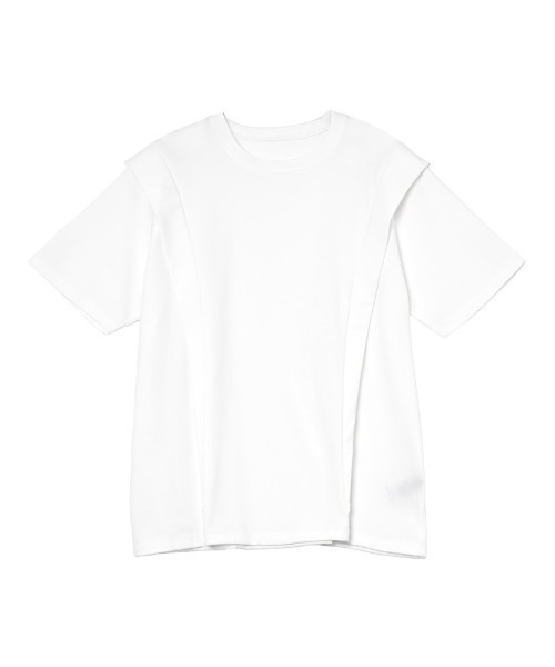 Re:EDIT（リエディ）の「[UVカット][接触冷感][シワになりにくい]ショルダータック半袖Ｔシャツ（Tシャツ/カットソー・レディース・ブラック/ホワイト/チャコールグレー・LARGE/MEDIUM）」の14枚目の写真