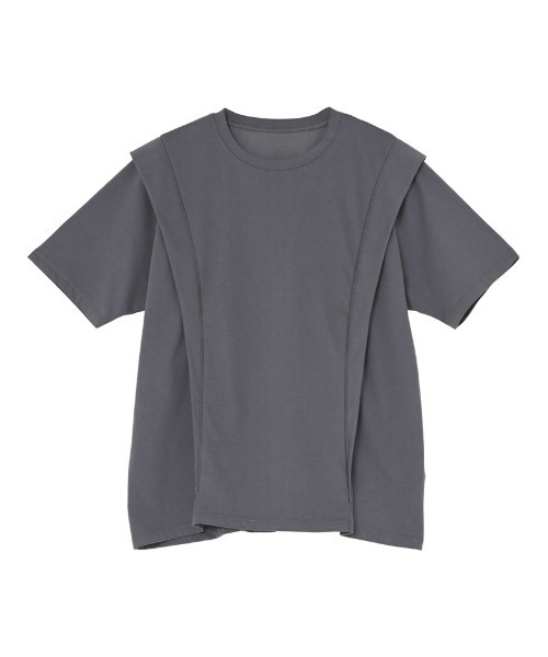 Re:EDIT（リエディ）の「[UVカット][接触冷感][シワになりにくい]ショルダータック半袖Ｔシャツ（Tシャツ/カットソー・レディース・ブラック/ホワイト/チャコールグレー・LARGE/MEDIUM）」の13枚目の写真