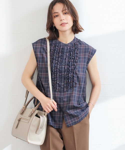 Чековая рубашка Frill blouse
