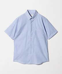 green label relaxing | エブリット TC パナマ ストライプ スタンダード ボタンダウン ショートスリーブ シャツ -イージーアイロン・通気性-(ビジネスシャツ)