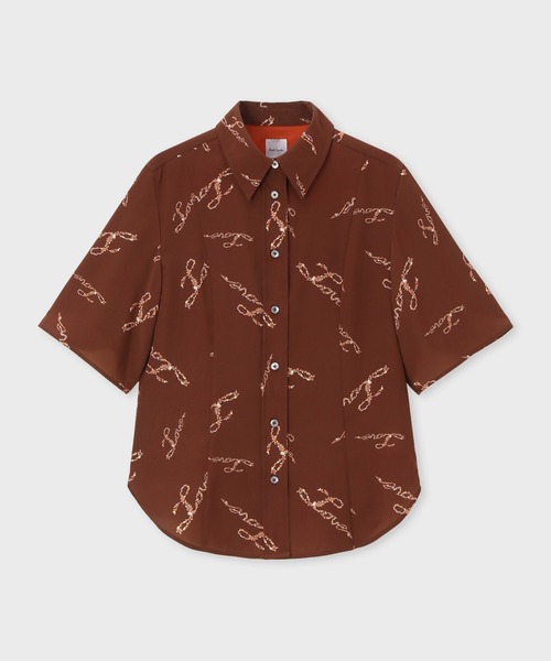 Paul Smith(ポールスミス)の「ウィメンズ "Love" 半袖シャツ / 265006 SH194(シャツ/ブラウス・レディース・バーガンディー/キナリ・40)」の1枚目の写真