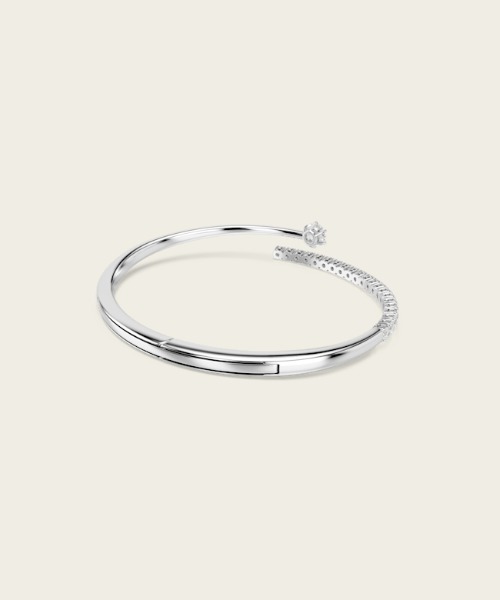 SWAROVSKI（スワロフスキー）の「【公式】【スワロフスキー】Matrix バングル, ラウンドカット, ホワイト, ロジウム・プレーティング（ブレスレット・レディース・シルバー系・S）」の5枚目の写真