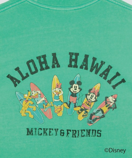 LOCALMOTION HAWAII(ローカルモーション ハワイ)の「サーフミッキー ピグメントTシャツ(Tシャツ/カットソー・メンズ・ピンク/ミント・SMALL/MEDIUM/LARGE)」の3枚目の写真