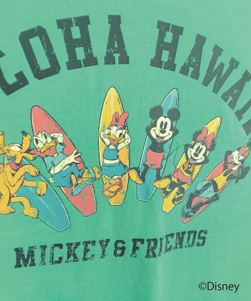 LOCALMOTION HAWAII(ローカルモーション ハワイ)の「サーフミッキー ピグメントTシャツ(Tシャツ/カットソー・メンズ・ピンク/ミント・SMALL/MEDIUM/LARGE)」の4枚目の写真