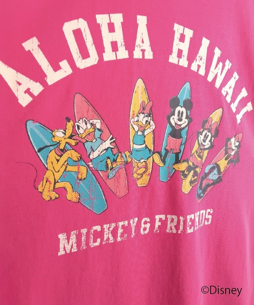 LOCALMOTION HAWAII(ローカルモーション ハワイ)の「サーフミッキー ピグメントTシャツ(Tシャツ/カットソー・メンズ・ピンク/ミント・SMALL/MEDIUM/LARGE)」の7枚目の写真