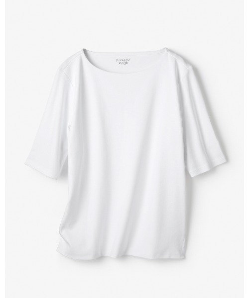 DoCLASSE（ ドゥクラッセ）の「ボートネックN／5分袖・DoT（Tシャツ/カットソー・レディース・ライトグレー/ホワイト/ブルー/ブラック/チャコール/ダークブラウン/ダークネイビー/ライム・S/LL/L/M/3L）」の10枚目の写真