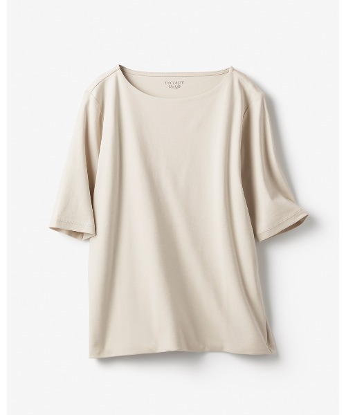 DoCLASSE（ ドゥクラッセ）の「ボートネックN／5分袖・DoT（Tシャツ/カットソー・レディース・ライトグレー/ホワイト/ブルー/ブラック/チャコール/ダークブラウン/ダークネイビー/ライム・S/LL/L/M/3L）」の12枚目の写真
