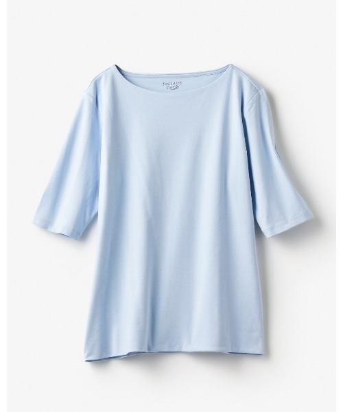 DoCLASSE（ ドゥクラッセ）の「ボートネックN／5分袖・DoT（Tシャツ/カットソー・レディース・ライトグレー/ホワイト/ブルー/ブラック/チャコール/ダークブラウン/ダークネイビー/ライム・S/LL/L/M/3L）」の18枚目の写真