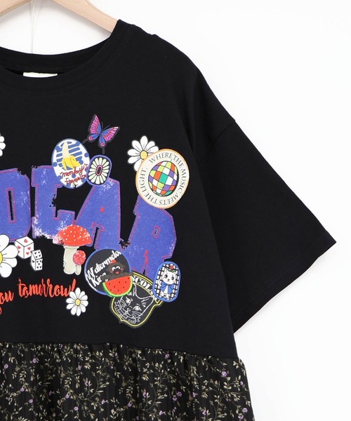ScoLar(スカラー)の「ScoLar(スカラー) ポップロゴ×チェック×花柄 異素材切替ワンピース(ワンピース・レディース・オフホワイト/ブラック・MEDIUM)」の13枚目の写真