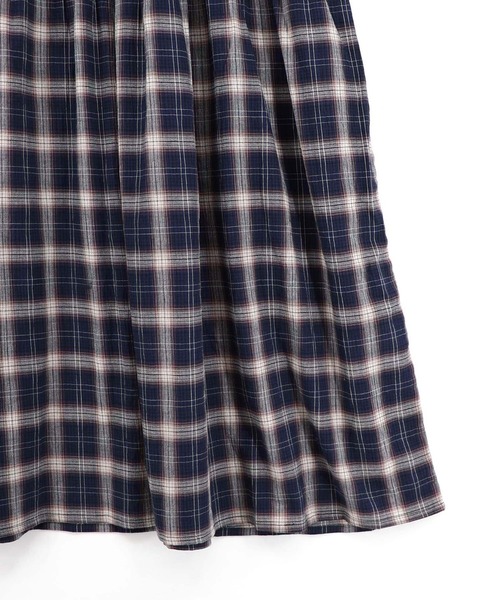 ScoLar(スカラー)の「ScoLar(スカラー) ポップロゴ×チェック×花柄 異素材切替ワンピース(ワンピース・レディース・オフホワイト/ブラック・MEDIUM)」の15枚目の写真