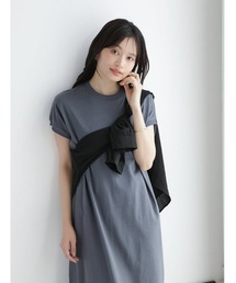 プチハイネックロングワンピース